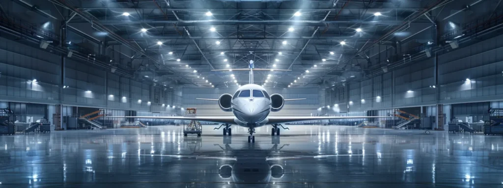 a sleek, modern aerospace manufacturing facility filled with advanced machinery and skilled professionals, illuminated by bright overhead lights, showcases the commitment to safety and quality management integral to as9100 certification.