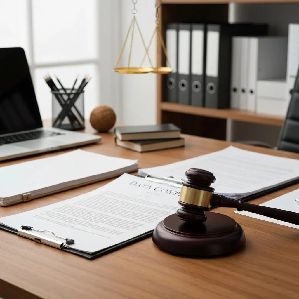 Legal document and gavel representing data protection laws impacting ISO 27001 compliance