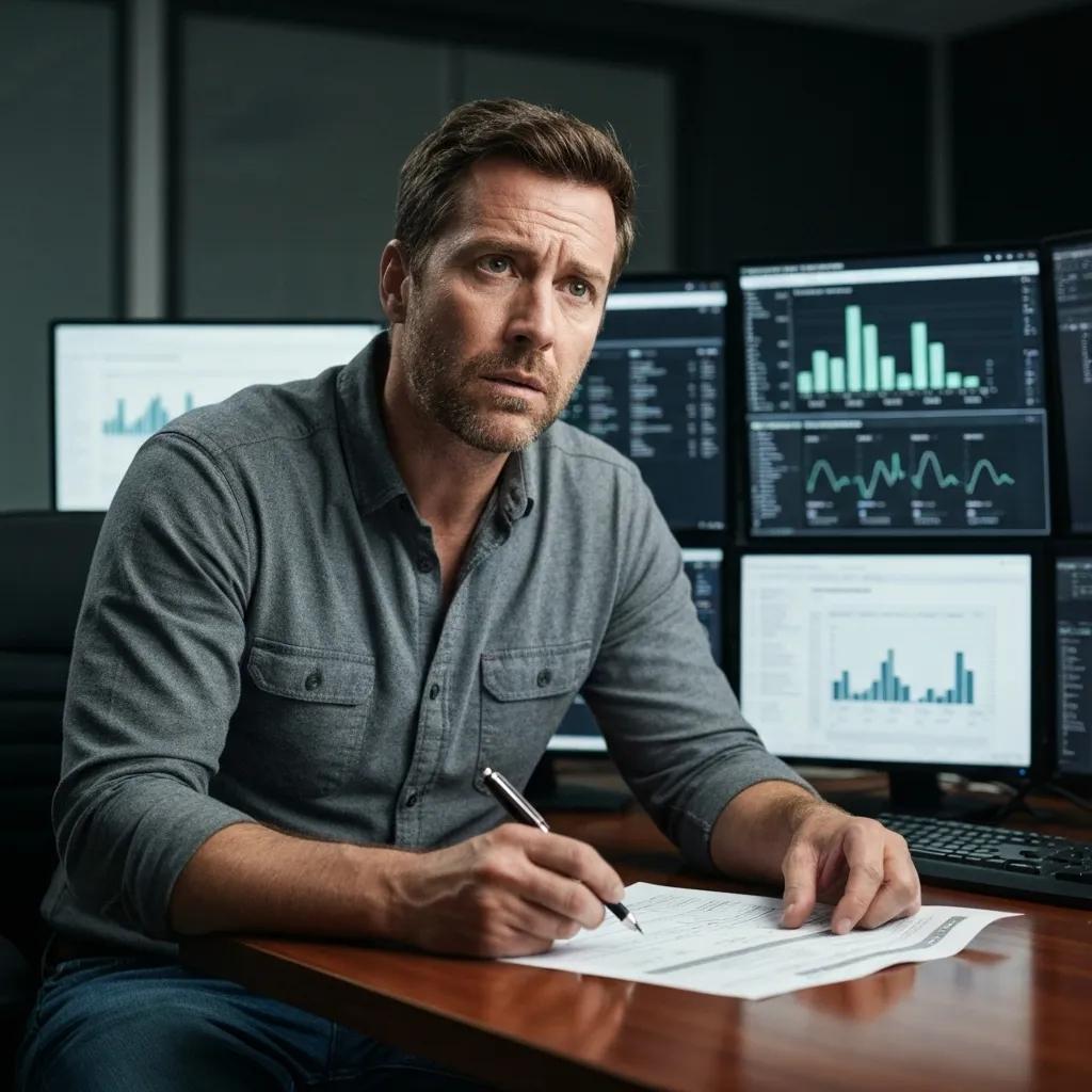 A cybersecurity analyst diligently performing a risk assessment for ISO 27001 compliance