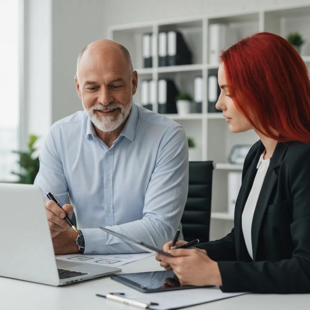 Certification auditor discussing ISO 22301 assessment process with a business owner