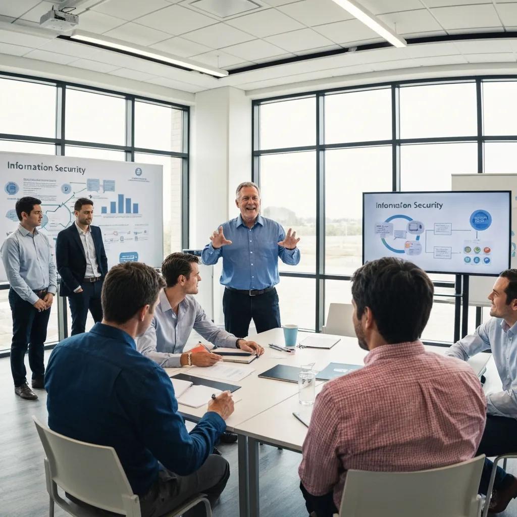 Interactive ISO 27001 awareness workshop with engaged employees