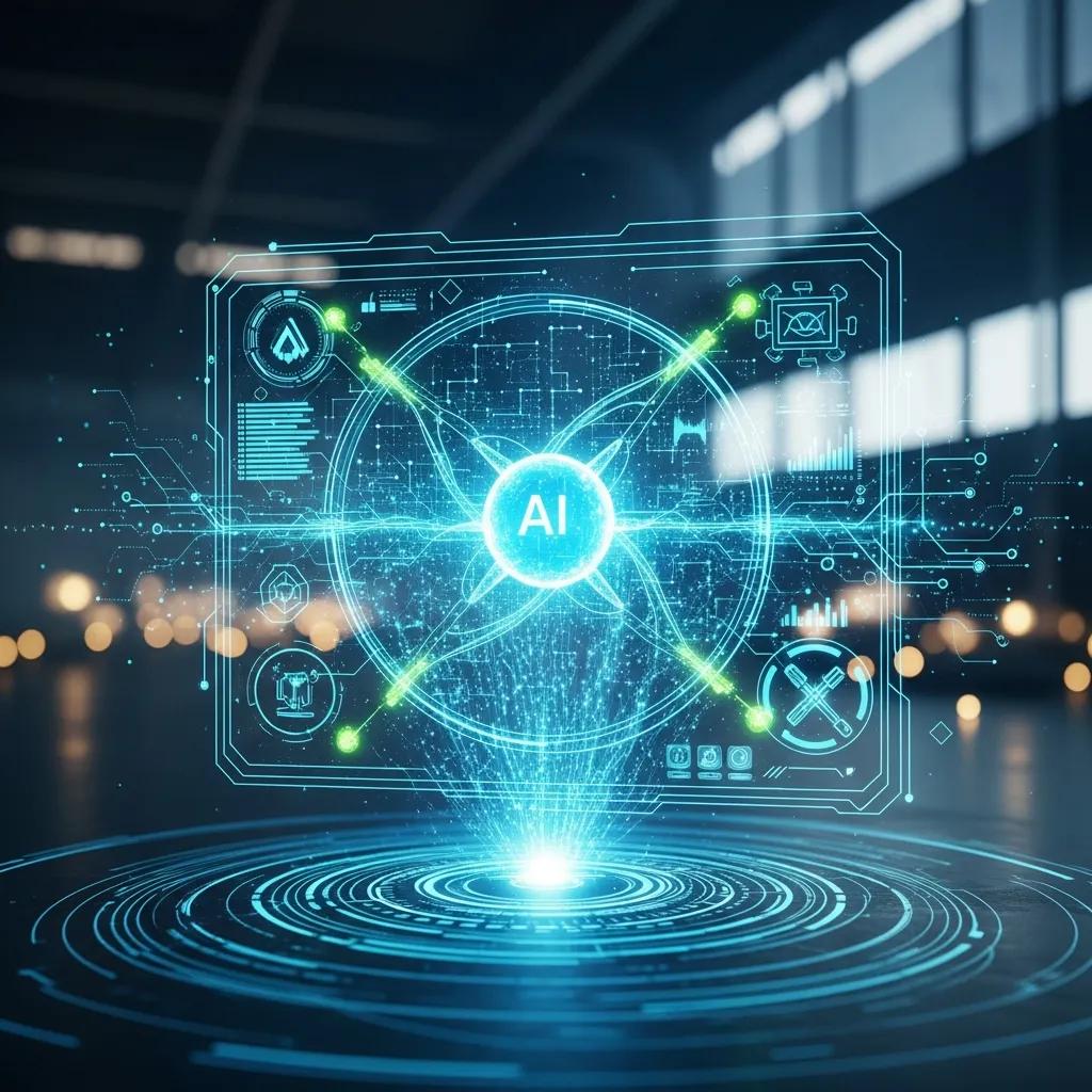 Abstract interface visualising AI governance and ethical data flow