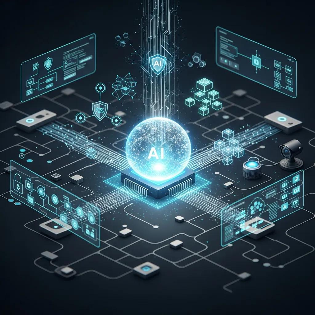 AI integrated with IoT systems showing governance and compliance considerations