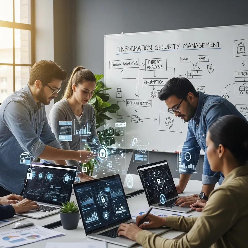 Startup team reviewing data security and model protection