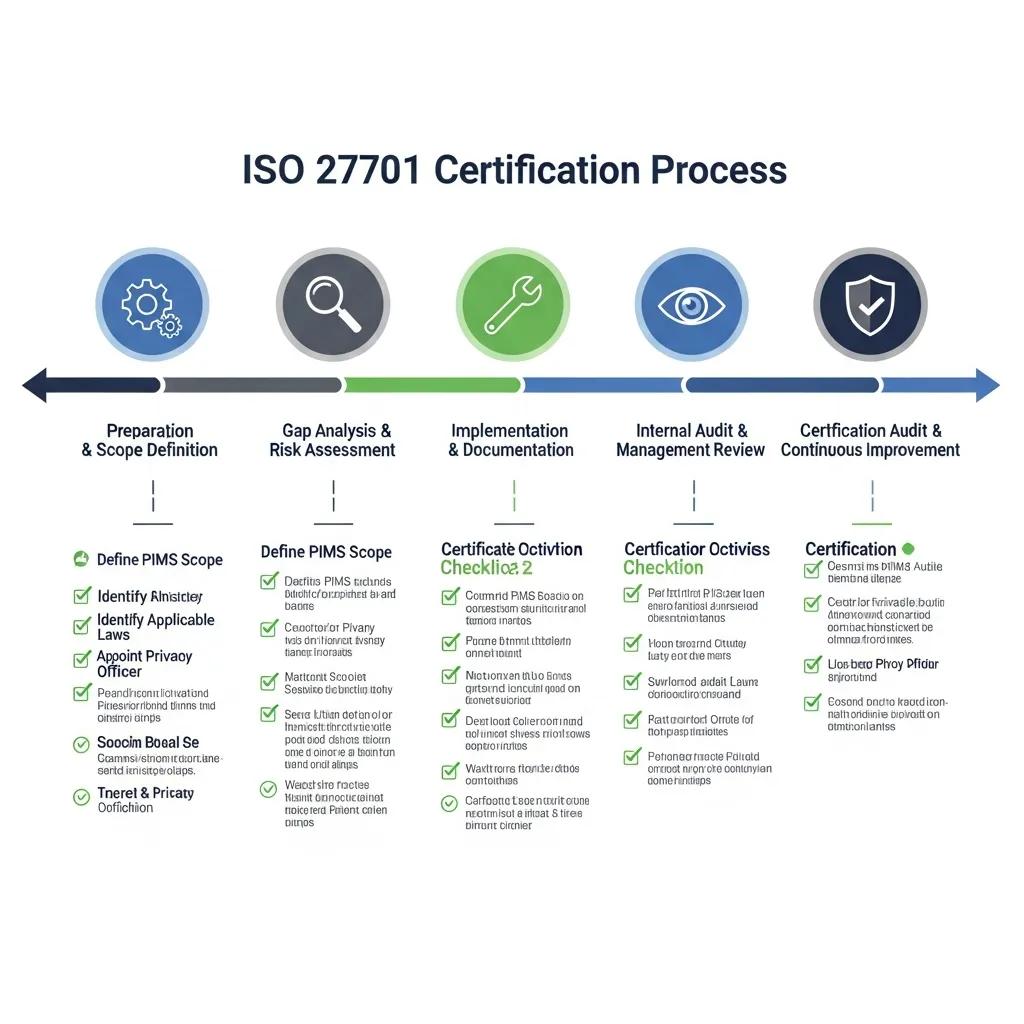 Illustration of the ISO 27701 certification process steps