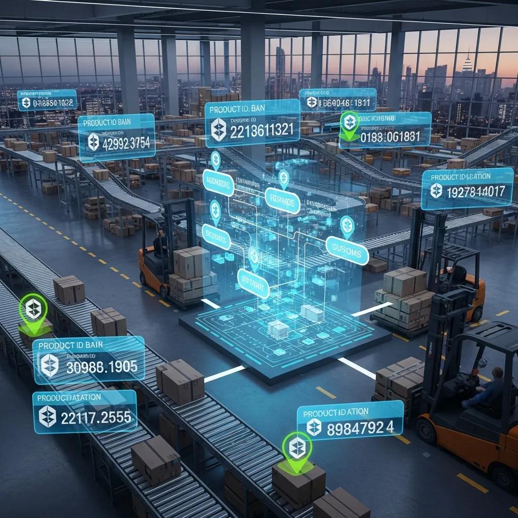 Illustration of blockchain enhancing supply chain traceability and management