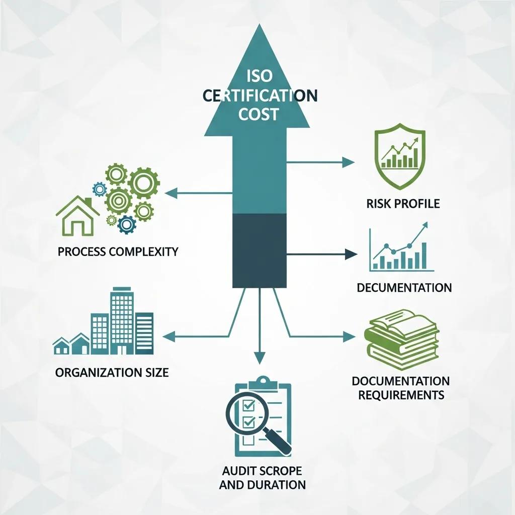 Visual representation of factors that influence ISO certification costs