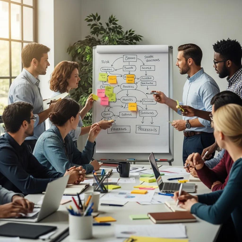 Workshop on process mapping with engaged participants
